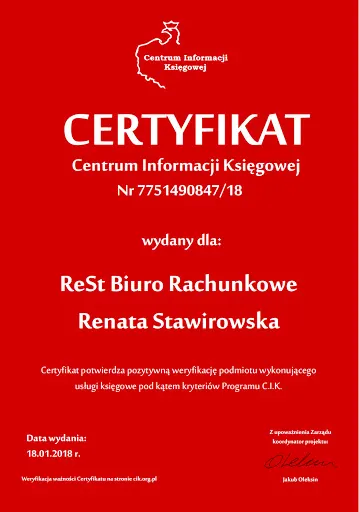 ReSt Biuro Rachunkowe, Renata Stawirowska